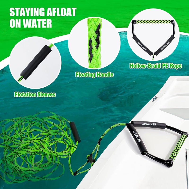 SETYPARY 75FT Wakeboard Rope and Handle, Floating Water Ski Rope for Watersports, 4 Sections Ski Ropes for Water Skiing, Kneeboarding, Wakeboarding - Image 5